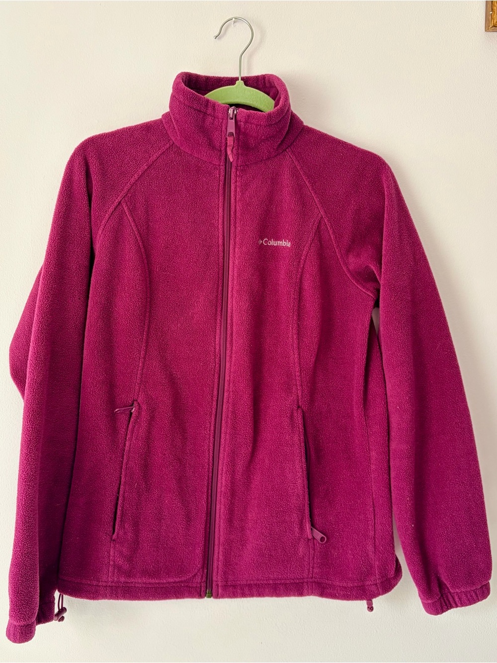 Columbia Full-Zip Fleece Jacket Magenta Burgundy Size Small